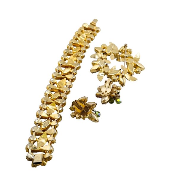 Stunning Signed Kramer Of Ny Molded Glass Parure (A7915) - Picture 10 of 11